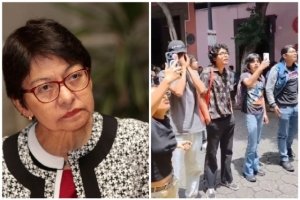 Hartazgo de estudiantes de la Buap se hace notar durante presentaci&oacute;n de Lilia Cedillo; piden no a la reelecci&oacute;n