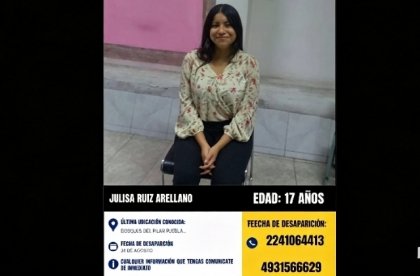 &iexcl;Urgente! Solicitan ayuda para localizar a Teresa Julisa, menor desaparecida en Puebla