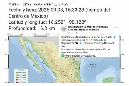 Sismo de 5.1 sacude la capital poblana y activa alarmas s&iacute;smicas