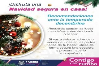 Recomendaciones del Ayuntamiento de Puebla para colocar el &aacute;rbol y adornos de navidad&nbsp;&nbsp;