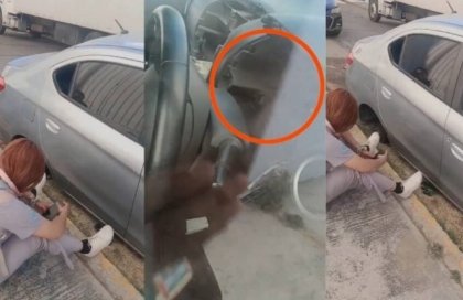 ​"Puebla Imparable... pero para la delincuencia: Desvalijan auto de estudiante en la 25 Sur"