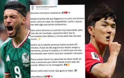 Selecci&oacute;n de Corea del Sur env&iacute;a emotivo mensaje a M&eacute;xico previo al duelo en Guadalajara