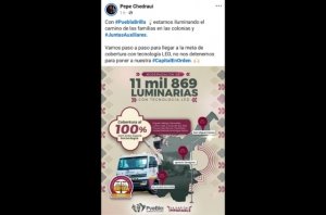 "Puebla Brilla": Avanza la modernizaci&oacute;n del alumbrado p&uacute;blico en la capital