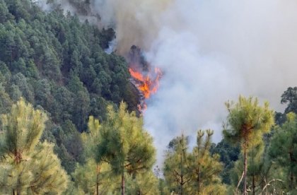 Gobernador Armenta sobrevuela incendio en Sierra Negra Poblana; Est&aacute; controlado en 70%