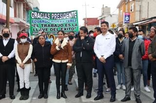 Ayuntamiento de Puebla entrega rehabilitaci&oacute;n de la calle camino Nacional
