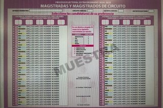 As&iacute; ser&aacute; el nuevo modelo de boletas para elecci&oacute;n de jueces y magistrados del Poder Judicial
