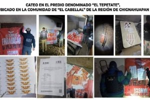 FGE cate&oacute; inmueble de "El Moco" y encontraron armas de fuego y propaganda a favor de Yasmin Medina