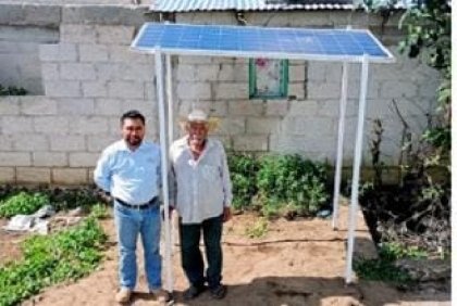 Con celdas solares Altosano Granjas Carroll electrifica 38 % de Rancher&iacute;a Cerro Viento