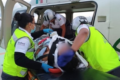 Con apoyo a&eacute;reo, SUMA garantiza atenci&oacute;n oportuna a mujer con complicaciones postparto