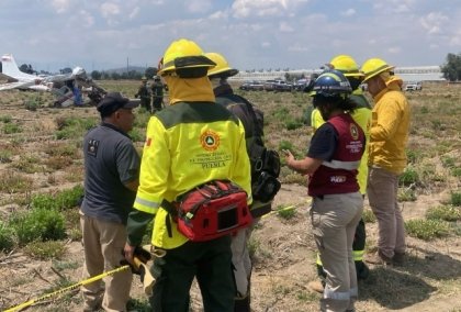 Protecci&oacute;n Civil labora en accidente de aeronave