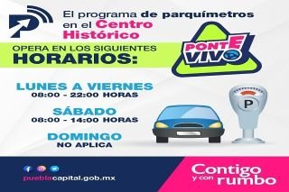 S&aacute;bados a partir de las 2:00 hrs y domingos no operar&aacute;n los parqu&iacute;metros