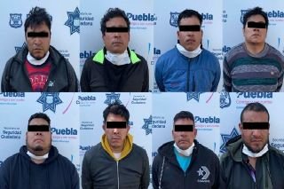 Polic&iacute;a Municipal de Puebla detiene a ocho sujetos por robo a un domicilio en Santa Mar&iacute;a Xonacatepec