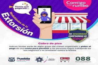 Polic&iacute;a municipal de Puebla asesora a la ciudadan&iacute;a ante posibles extorsiones telef&oacute;nicas
