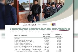 Entrar&aacute; este 4 de noviembre horario de invierno en m&aacute;s de 12 escuelas poblanas: SEP