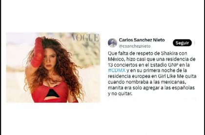 Shakira elimin&oacute; a M&eacute;xico de su canci&oacute;n y desata comentarios en redes