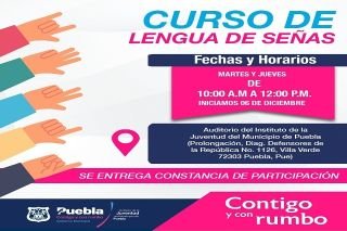 Ayuntamiento de Puebla impartir&aacute; curso de lengua de se&ntilde;as