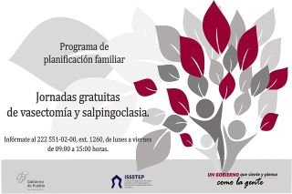Recuerda ISSSTEP calendario del Programa de Planificaci&oacute;n Familiar para mujeres