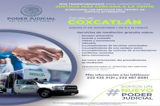 Jornadas de justicia alternativa llegar&aacute;n a Zinacatepec y Coxcatl&aacute;n el 17 de noviembre