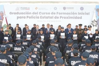 Encabeza Sergio Salom&oacute;n graduaci&oacute;n de 170 polic&iacute;as; los convoca a garantizar la paz social