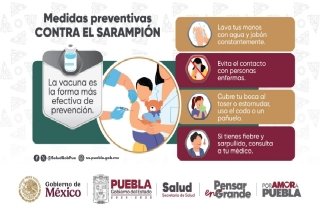 Secretar&iacute;a de Salud refuerza vigilancia epidemiol&oacute;gica por segundo caso de sarampi&oacute;n en Puebla