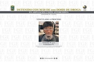 Detenido con m&aacute;s de 100 dosis de droga en Ampliaci&oacute;n Uni&oacute;n Antorchista