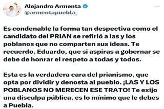 Condena Armenta a Eduardo Rivera por llamar moreNacos a simpatizantes de Morena&nbsp;