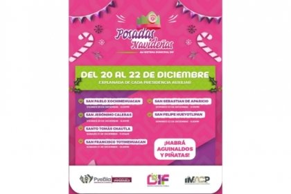 Invita SMDIF al cierre de las posadas navide&ntilde;as en las Juntas Auxiliares