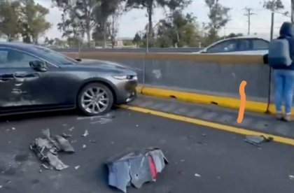 Choque m&uacute;ltiple deja una persona lesionada y caos vial