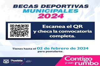 Lanza Ayuntamiento de Puebla convocatoria para las becas deportivas 2024&nbsp;