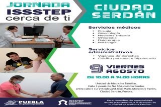 Programa ISSSTEP jornada integral de servicios en Ciudad Serd&aacute;n