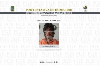 Por tentativa de homicidio en Totimehuac&aacute;n, es vinculado a proceso